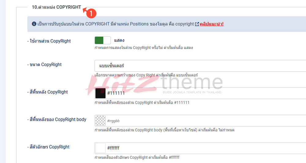 คู่มือการใช้งาน Hitztheme template