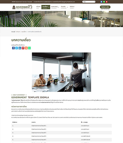 ตัวอย่างหน้าเว็บไซต์เทมเพลตจูมล่า