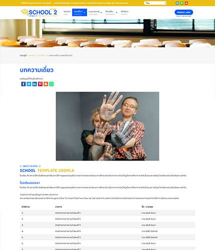 ตัวอย่างหน้าเว็บไซต์เทมเพลตจูมล่า