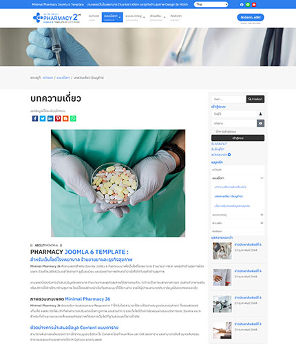 ตัวอย่างหน้าเว็บไซต์เทมเพลตจูมล่า