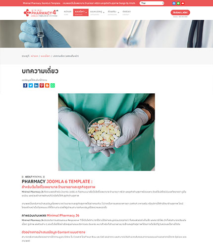 ตัวอย่างหน้าเว็บไซต์เทมเพลตจูมล่า