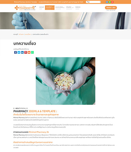 ตัวอย่างหน้าเว็บไซต์เทมเพลตจูมล่า