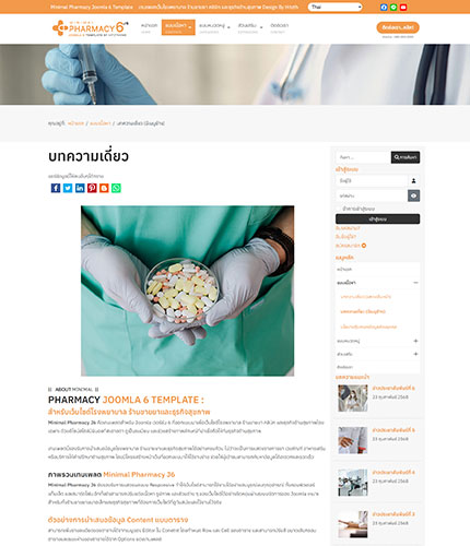 ตัวอย่างหน้าเว็บไซต์เทมเพลตจูมล่า