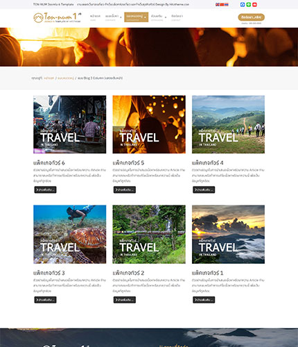 ตัวอย่างหน้าเว็บไซต์เทมเพลตจูมล่า