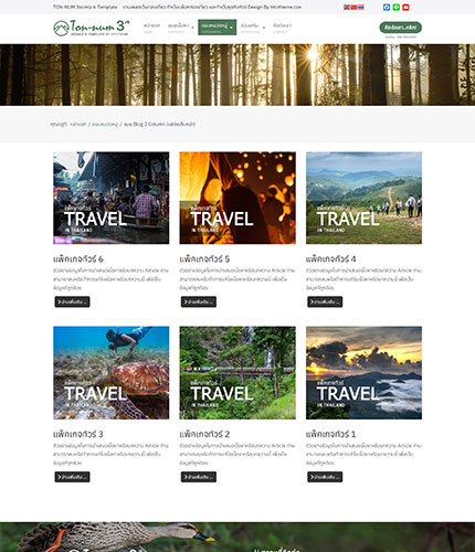 ตัวอย่างหน้าเว็บไซต์เทมเพลตจูมล่า