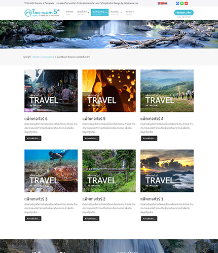 ตัวอย่างหน้าเว็บไซต์เทมเพลตจูมล่า